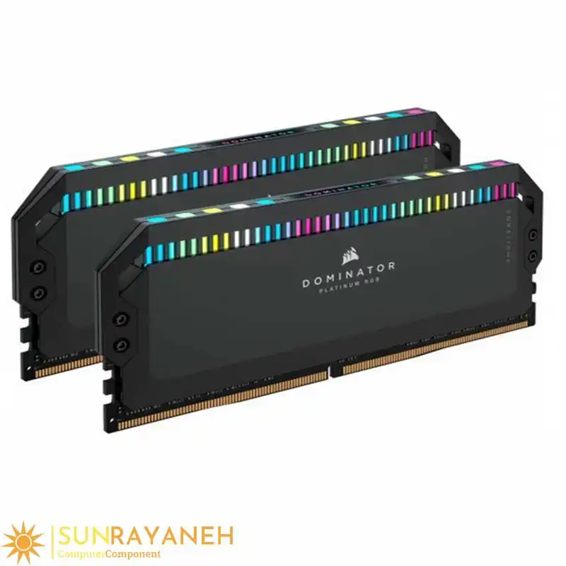 رم دسکتاپ DDR5 دو کاناله 6000 مگاهرتز CL36 کورسیر مدل Dominator Platinum RGB 32G